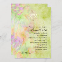 Invitation bat mitzvah Lime Green Tie Dye