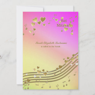 Invitation Bat mitzvah Love Songs