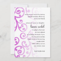 Bat mitzvah Magenta Pink Scroll Motif