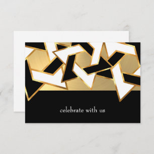 Invitation Bat Mitzvah Metallic Look Star of David