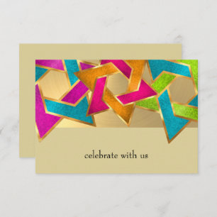 Invitation Bat Mitzvah Metallic Look Star of David