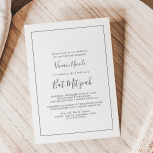 Invitation Bat mitzvah minimaliste