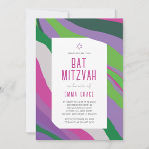 Invitation Bat Mitzvah Moderne Abstraite