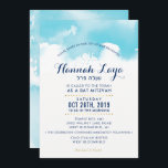 Invitation BAT MITZVAH moderne aqua bleu aquarelle HANNAH<br><div class="desc">par kat massard >>> https://linktr.ee/simplysweetpaperie << - - - - - - - - - - - - - - - - - - - - - - - - - - - - - - - Aimer le design, mais aimeriez voir quelques changements - un autre jeu de couleurs,...</div>