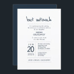 Invitation Bat mitzvah moderne   minimaliste<br><div class="desc">Composé d'un script ludique et d'une typographie serif; Le tout sur fond de arrière - plan blanc. 

Il est conçu par Select Party Supplies,  exclusif pour Zazzle.

Disponible ici :http://www.zazzle.com/selectpartysupplies</div>