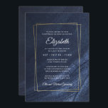 Invitation Bat mitzvah Moderne Monogram Gold Frame<br><div class="desc">Composé d'élégante serif et de typographie de script cursive sur cadre doré et bleu foncé arrière - plan Ceci est conçu par Select Party Supplies,  exclusif pour Zazzle. Disponible ici : http://www.zazzle.com/selectpartysupplies</div>