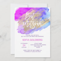 Bat mitzvah moderne violet bleu