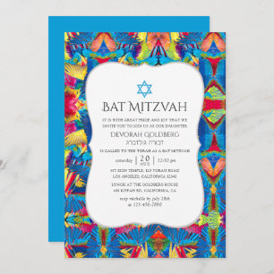 Invitation Bat mitzvah Motif Fiesta