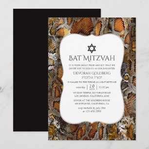 Invitation Bat mitzvah Motif Snakeskin