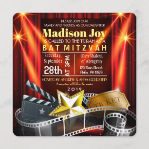 Invitation Bat mitzvah MOVIE STAR HOLLYWOOD