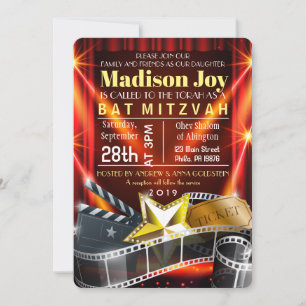 Invitation Bat mitzvah MOVIE STAR HOLLYWOOD