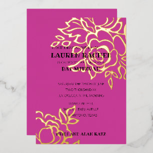 Invitation bat mitzvah or Floral sur n'importe que