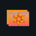 Invitation Bat Mitzvah Orange Pink Ombre Party Card<br><div class="desc">Designed by Carrie Fink.  Printed and shipped by Zazzle or their partners.</div>