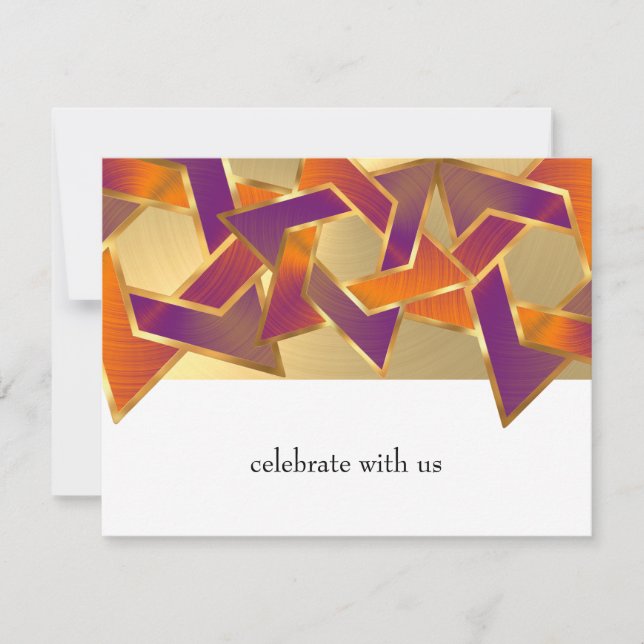 Invitation Bat mitzvah orange violet étoile de David N'import (Devant)