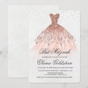 Invitation Bat mitzvah Parties scintillant robe Diamond Invit