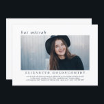 Invitation Bat mitzvah| Photo moderne simple et élégante<br><div class="desc">Composé de simples cadres droites avec typographie serif classique. Le tout dans un cadre simple. Ces éléments sont simples,  intemporels et classiques. Ajouter une photo personnalisée (avec des photos horizontales)

Disponible ici :http://www.zazzle.com/store/selectpartysupplies</div>