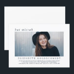 Invitation Bat mitzvah| Photo moderne simple et élégante<br><div class="desc">Composé de simples cadres droites avec typographie serif classique. Le tout dans un cadre simple. Ces éléments sont simples,  intemporels et classiques. Ajouter une photo personnalisée (avec des photos horizontales)

Disponible ici :http://www.zazzle.com/store/selectpartysupplies</div>