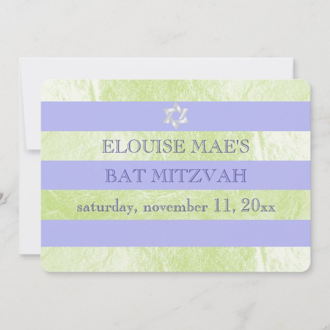 Invitation Bat mitzvah PixDezines do-it-yourself bandes coule (Devant)