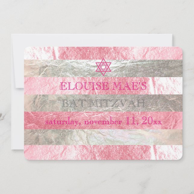 Invitation Bat mitzvah PixDezines do-it-yourself bandes coule (Devant)