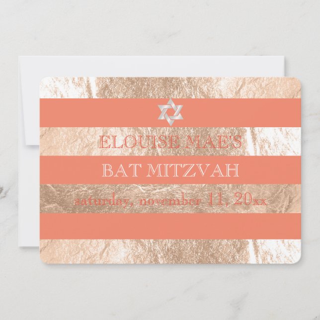 Invitation Bat mitzvah PixDezines do-it-yourself bandes coule (Devant)