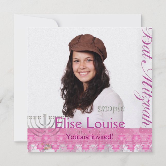 Invitation bat mitzvah PixDezines+photo (Devant)
