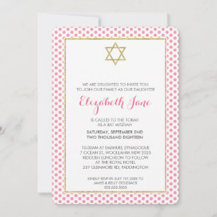 Invitation BAT MITZVAH poka point motif or parties scintillan