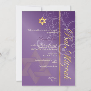 Invitation Bat mitzvah/prune/or