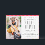 Invitation Bat mitzvah Retro Pink Red Checkerboard Photo<br><div class="desc">Célébrez cette étape importante avec une invitation Bat mitzvah audacieuse et moderne qui marie parfaitement style et tradition. Ce design accrocheur présente une mise en page verticale branchée associée à une typographie sans-serif élégante, une bordure en damier rose et rouge vibrante et une grande zone photo personnalisable pour mettre en...</div>