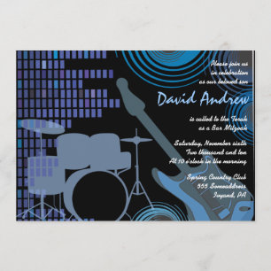 Invitation Bat mitzvah Rock n Roll Musical Bar