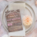 Invitation Bat mitzvah rose en bois d'écorce<br><div class="desc">Ces invitations chic décontractées sont parfaites pour toute célébration Bat mitzvah. Chaque ligne de texte est entièrement personnalisable pour dire ce que vous voulez!</div>