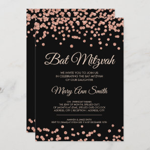 Invitation Bat mitzvah Rose Gold Faux Parties scintillant Con