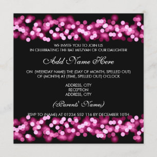 Invitation Bat mitzvah rose Hollywood Glam
