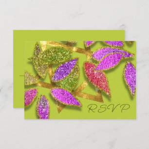 Invitation Bat mitzvah rose violet vert Glitterie Petterie St