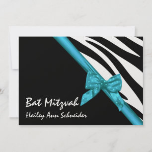 Invitation Bat mitzvah satin et rayures