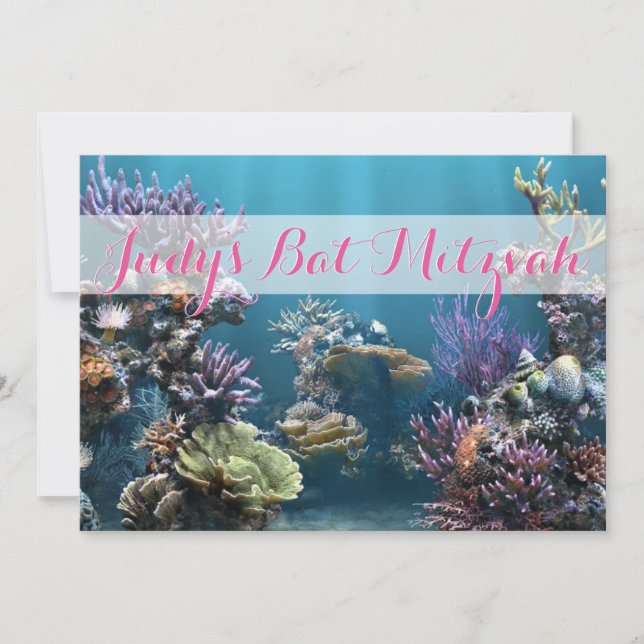 Invitation Bat mitzvah sous-marine (Devant)