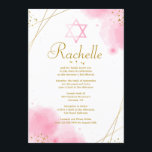 Invitation Bat mitzvah tendance<br><div class="desc">Une invitation à l'aquarelle avec lunette, coin, fleurs, lignes et points abstraits or et une étoile de David.Vecteur de trame créé par pikisuperstar - www.freepik.com). () La carte est facile à customiser avec votre libellé, police, couleur de police, options de forme de papier et le choix de six types de...</div>