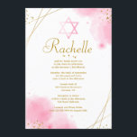 Invitation Bat mitzvah tendance<br><div class="desc">Une invitation à l'aquarelle avec lunette, coin, fleurs, lignes et points abstraits or et une étoile de David.Vecteur de trame créé par pikisuperstar - www.freepik.com). () La carte est facile à customiser avec votre libellé, police, couleur de police, options de forme de papier et le choix de six types de...</div>