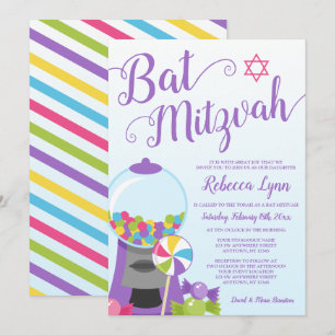 Invitation Bat mitzvah tendance Candy