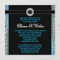 Bat mitzvah turquoise Blue Zebra