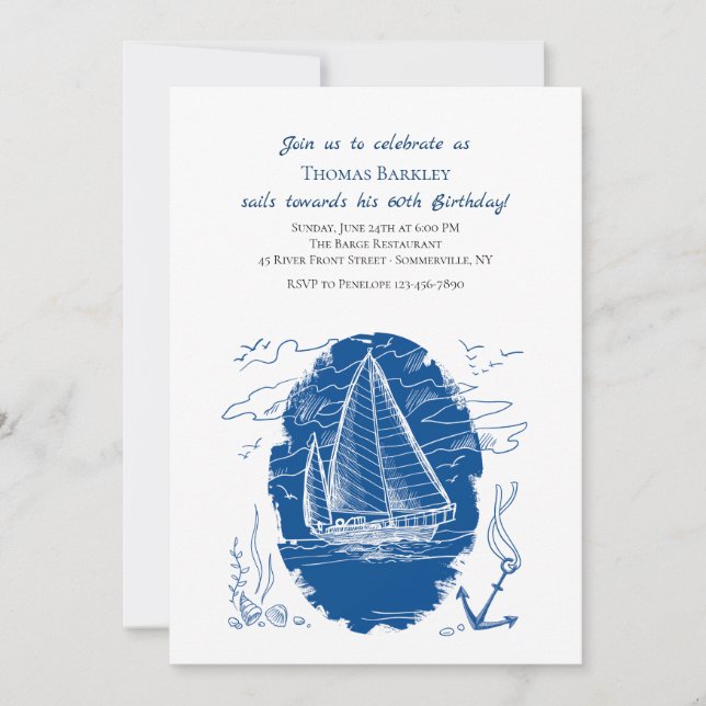 Invitation Bateau à Voile (Devant)