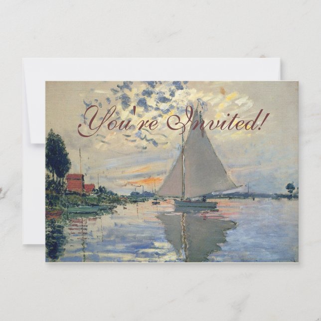 Invitation Bateau à voile de Monet Impressionnisme français A (Devant)