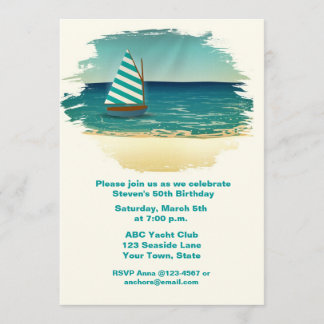 Invitation Bateau à voile et mer