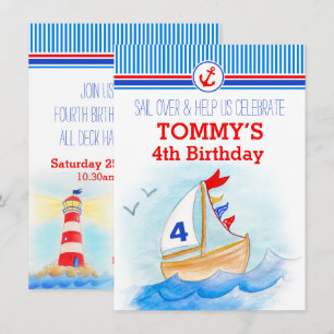 Invitation Bateau à voile garçons nautiques troisième 4e anni