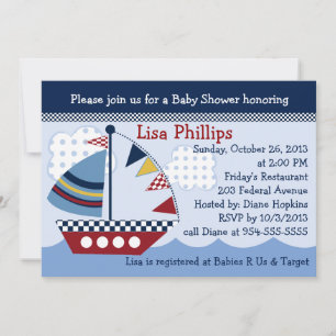 Invitation Bateau à voile/Nautique/Bateau #2 Baby shower Invi