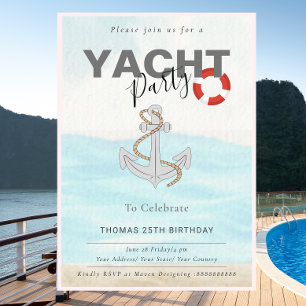 Invitation Bateau bateau bateau bateau croisière fête d'anniv