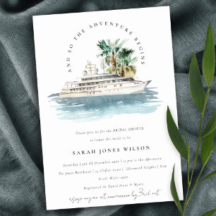 Invitation Bateau de croisière Dusky Palm Seascape Fête des m