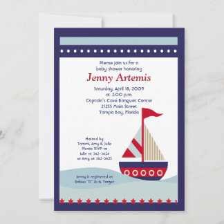 Invitation Bateau de la Marine Baby shower nautique 5x7