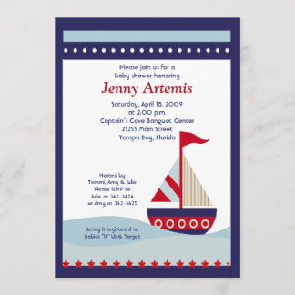 Invitation Bateau de la Marine Baby shower nautique 5x7
