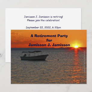 Invitation Bateau de pêche de la fête de retraite à Orange Su