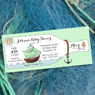 Invitation Bateau de pirate nautique dans le Baby shower de b